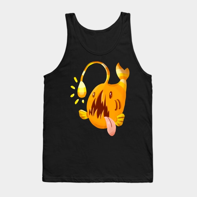 The Orange Candy Corn Angler Fish Tank Top by narwhalwall